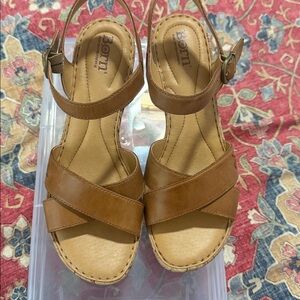 Born Tan Leather Strappy Sandals